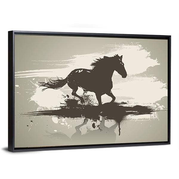 Horse Illustration Canvas Wall Art-3 Horizontal-Gallery Wrap-25" x 16"-Tiaracle