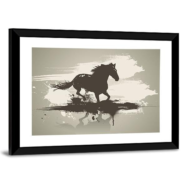 Horse Illustration Canvas Wall Art-3 Horizontal-Gallery Wrap-25" x 16"-Tiaracle
