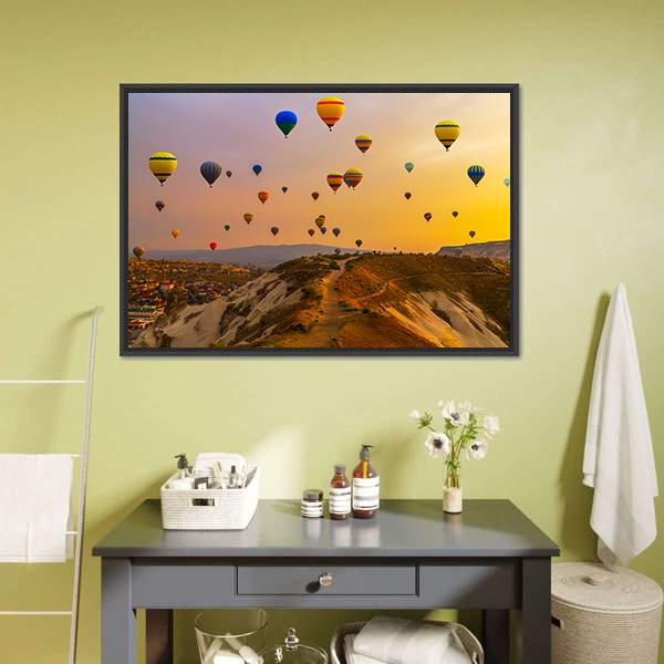 Hot Air Balloons Canvas Wall Art-3 Horizontal-Gallery Wrap-25" x 16"-Tiaracle