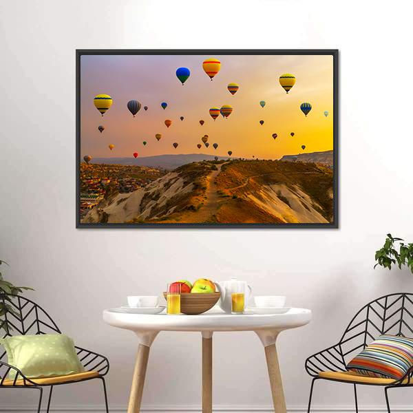 Hot Air Balloons Canvas Wall Art-3 Horizontal-Gallery Wrap-25" x 16"-Tiaracle