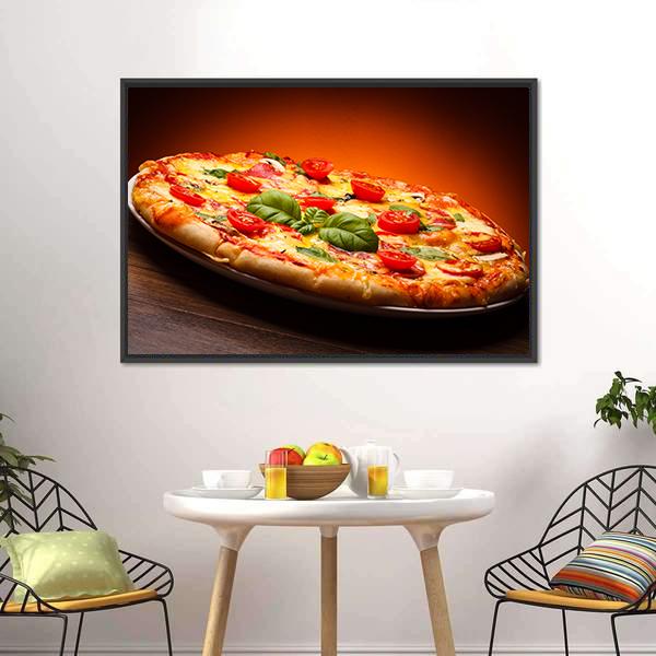 Hot & Spicy Pizza Canvas Wall Art-3 Horizontal-Gallery Wrap-25" x 16"-Tiaracle