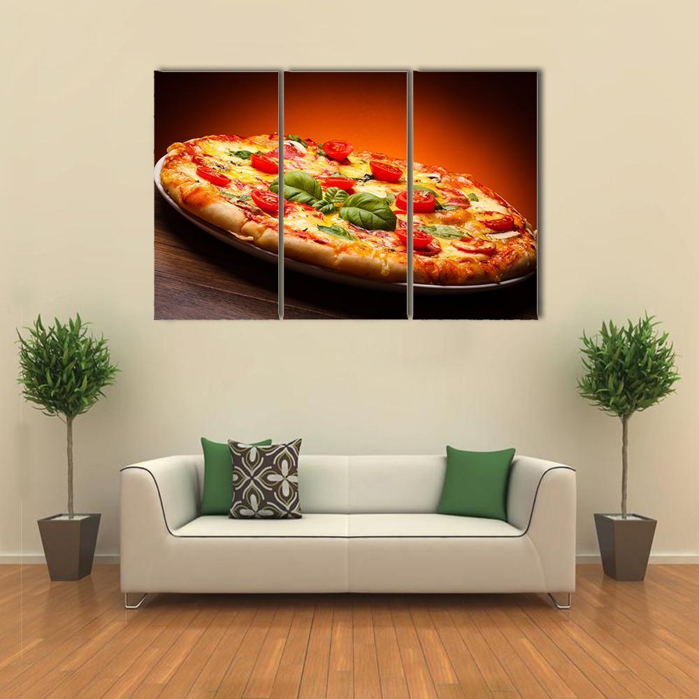 Hot & Spicy Pizza Canvas Wall Art-3 Horizontal-Gallery Wrap-37" x 24"-Tiaracle