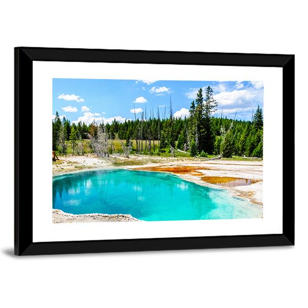 Hot Springs In Yellowstone National Park Canvas Wall Art-3 Horizontal-Gallery Wrap-25" x 16"-Tiaracle
