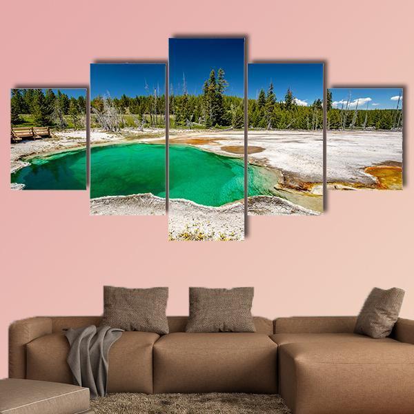 Hot Thermal Spring Abyss Pool Canvas Wall Art-5 Star-Gallery Wrap-62" x 32"-Tiaracle