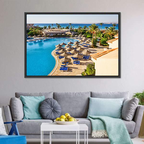 Hotel In Egypt To The Pool Canvas Wall Art-3 Horizontal-Gallery Wrap-25" x 16"-Tiaracle