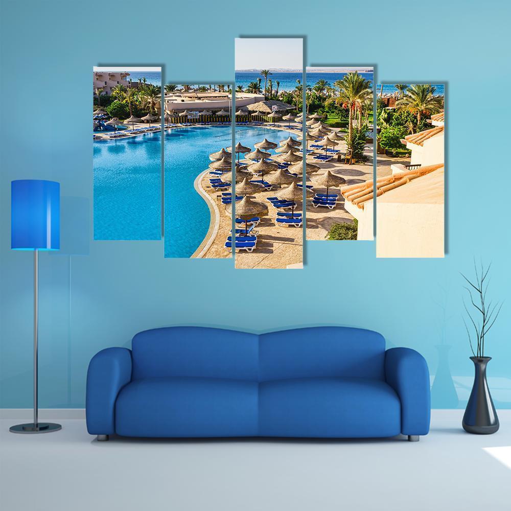 Hotel In Egypt To The Pool Canvas Wall Art-5 Pop-Gallery Wrap-47" x 32"-Tiaracle