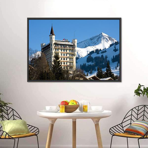 Hotel In Gstaad Switzerland Canvas Wall Art-3 Horizontal-Gallery Wrap-25" x 16"-Tiaracle