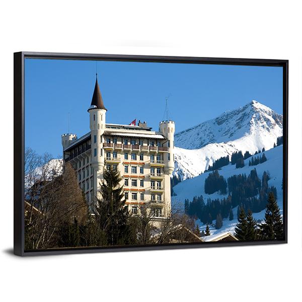 Hotel In Gstaad Switzerland Canvas Wall Art-5 Horizontal-Gallery Wrap-22" x 12"-Tiaracle