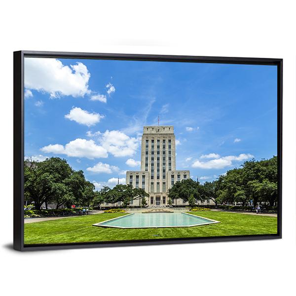 Houston City Hall Vertical Canvas Wall Art-3 Vertical-Gallery Wrap-12" x 25"-Tiaracle
