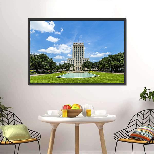 Houston City Hall Vertical Canvas Wall Art-3 Vertical-Gallery Wrap-12" x 25"-Tiaracle