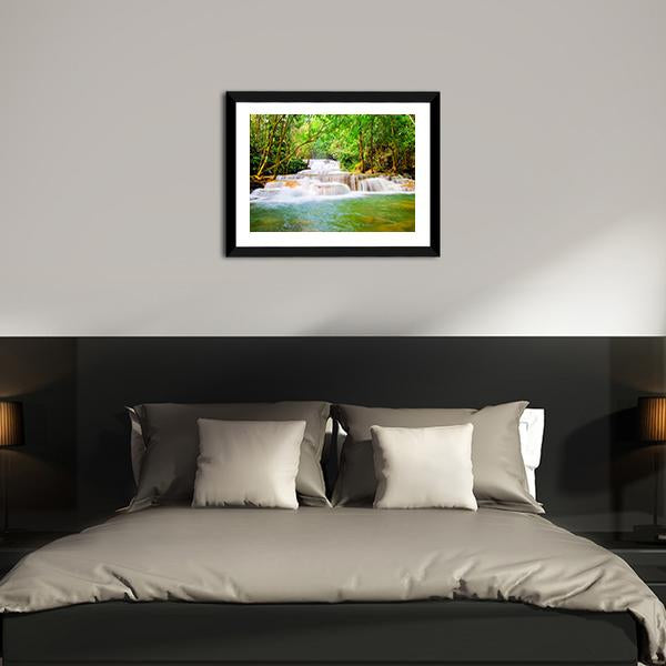 Huai Mae Khamin Waterfall Canvas Wall Art-3 Horizontal-Gallery Wrap-25" x 16"-Tiaracle