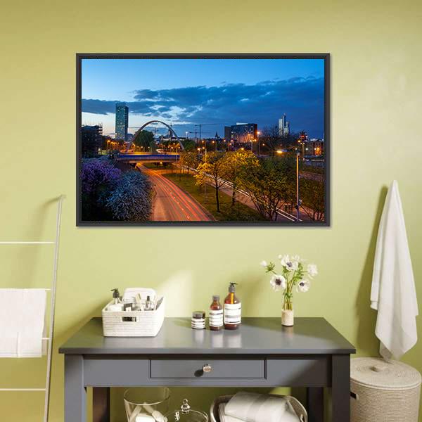 Hulme Arch Bridge Canvas Wall Art-1 Piece-Floating Frame-24" x 16"-Tiaracle