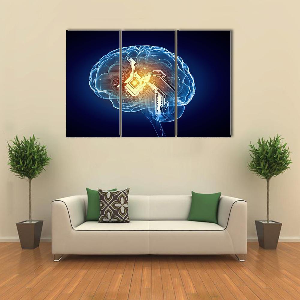 Human Brain Canvas Wall Art-3 Horizontal-Gallery Wrap-37" x 24"-Tiaracle