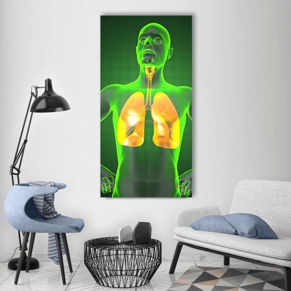 Human Chest Radiography Vertical Canvas Wall Art-1 Vertical-Gallery Wrap-12" x 24"-Tiaracle
