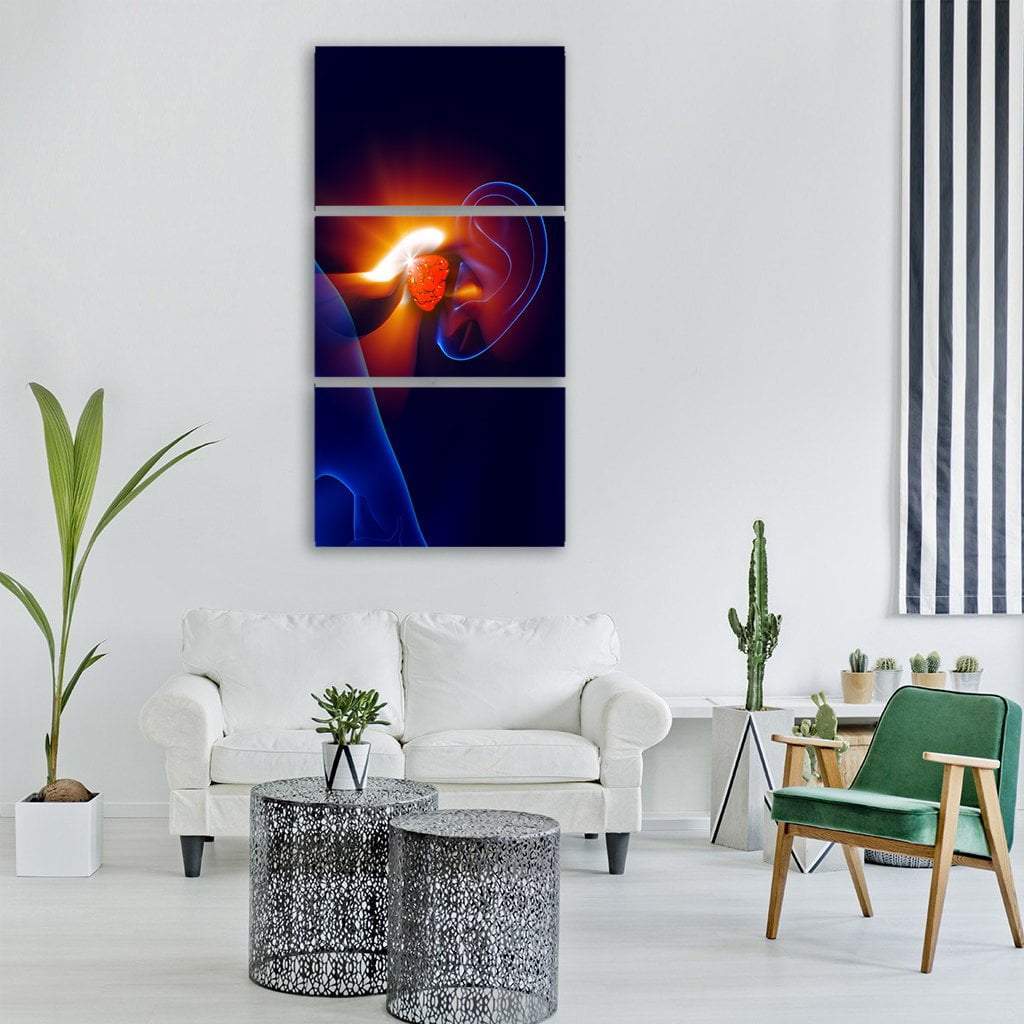 Human Ear Pain Illustration Vertical Canvas Wall Art-3 Vertical-Gallery Wrap-12" x 25"-Tiaracle
