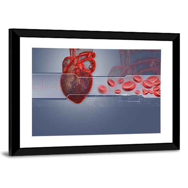 Human Heart Canvas Wall Art-5 Horizontal-Gallery Wrap-22" x 12"-Tiaracle