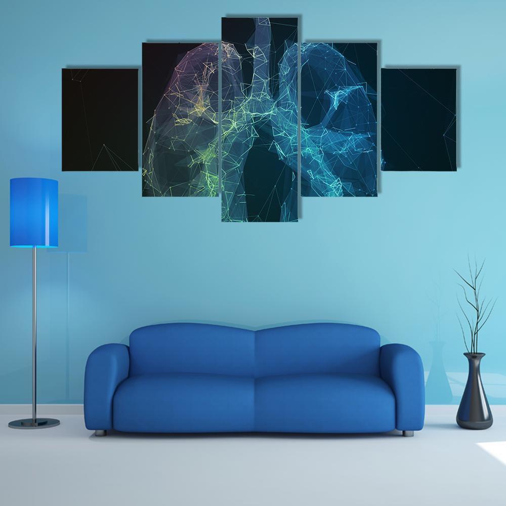 Human Lungs Canvas Wall Art-5 Star-Gallery Wrap-62" x 32"-Tiaracle