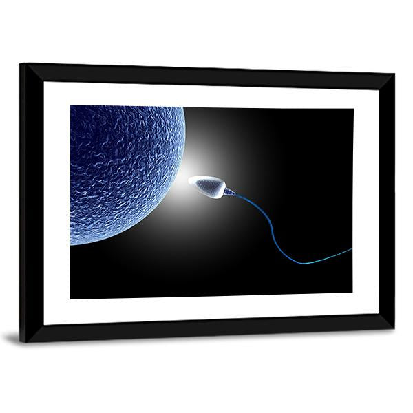 Human Sperm & Egg Life Canvas Wall Art-5 Horizontal-Gallery Wrap-22" x 12"-Tiaracle