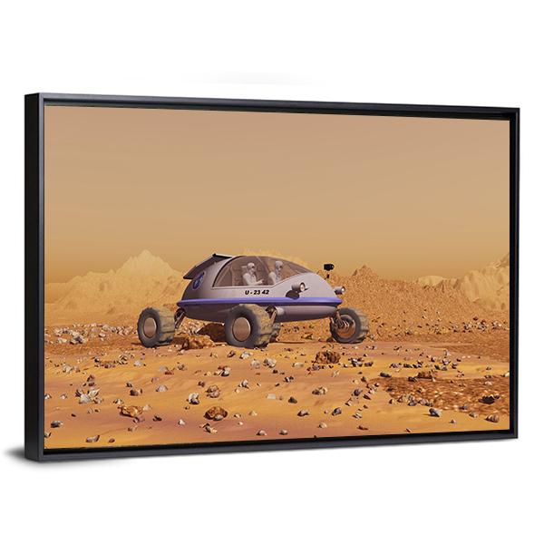 Human Vehicle On Mars Canvas Wall Art-5 Horizontal-Gallery Wrap-22" x 12"-Tiaracle