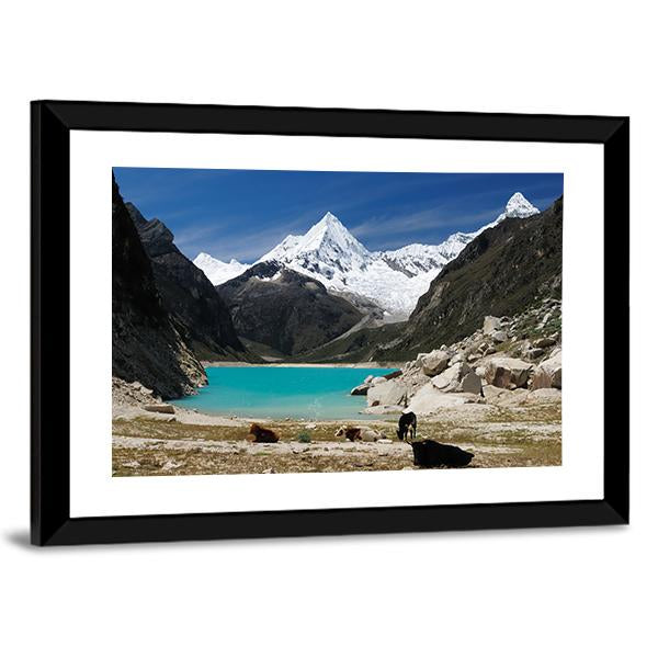 Humantay Lake Peru Canvas Wall Art-3 Horizontal-Gallery Wrap-25" x 16"-Tiaracle