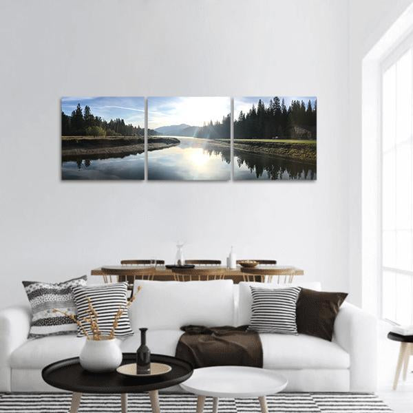 Hume Lake California Panoramic Canvas Wall Art-3 Piece-25" x 08"-Tiaracle