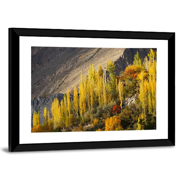 Hunza Valley in Autumn Canvas Wall Art-5 Horizontal-Gallery Wrap-22" x 12"-Tiaracle