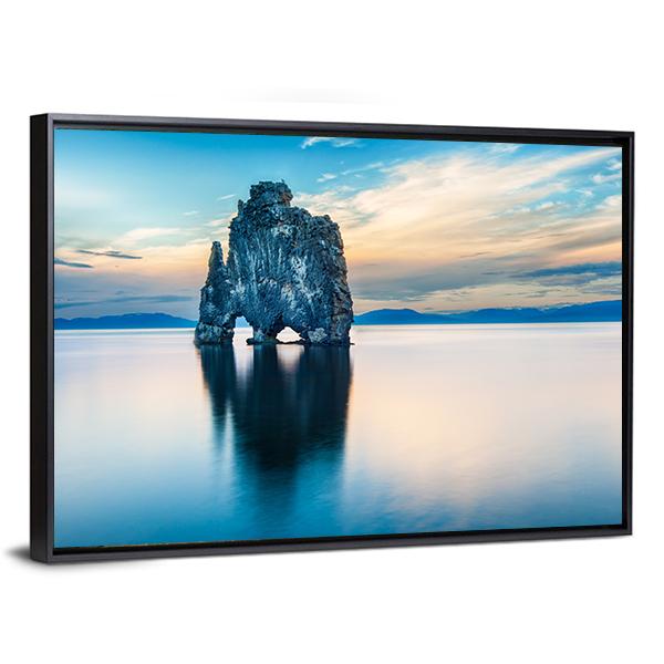 Hvitserkur Rock Canvas Wall Art-5 Horizontal-Gallery Wrap-22" x 12"-Tiaracle