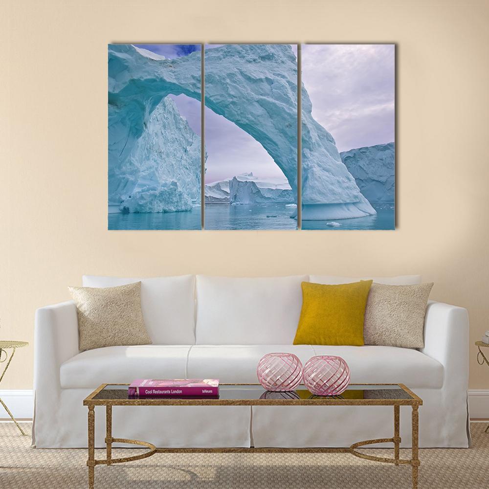Ice Arch In Greenland Canvas Wall Art-3 Horizontal-Gallery Wrap-37" x 24"-Tiaracle