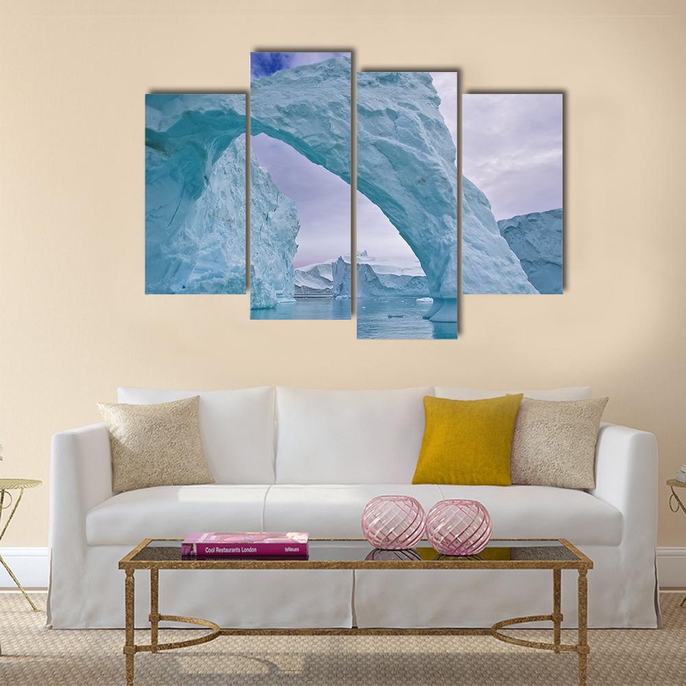 Ice Arch In Greenland Canvas Wall Art-4 Pop-Gallery Wrap-50" x 32"-Tiaracle