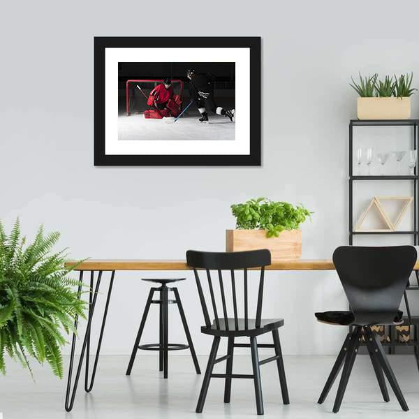 Ice Hockey Goalie Canvas Wall Art-5 Horizontal-Gallery Wrap-22" x 12"-Tiaracle