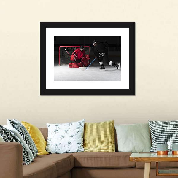 Ice Hockey Goalie Canvas Wall Art-3 Horizontal-Gallery Wrap-25" x 16"-Tiaracle