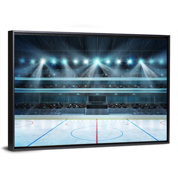 Ice Hockey Sport Arena Canvas Wall Art-3 Horizontal-Gallery Wrap-25" x 16"-Tiaracle