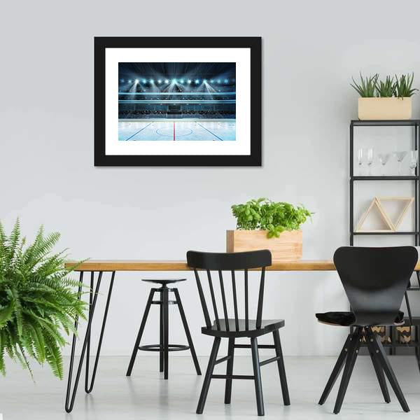 Ice Hockey Sport Arena Canvas Wall Art-3 Horizontal-Gallery Wrap-25" x 16"-Tiaracle