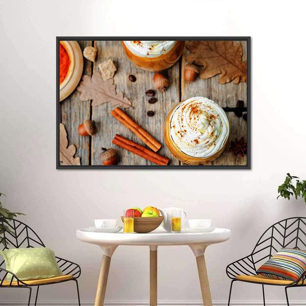 Ice Honey Pumpkin Spice Latte Canvas Wall Art-3 Horizontal-Gallery Wrap-25" x 16"-Tiaracle