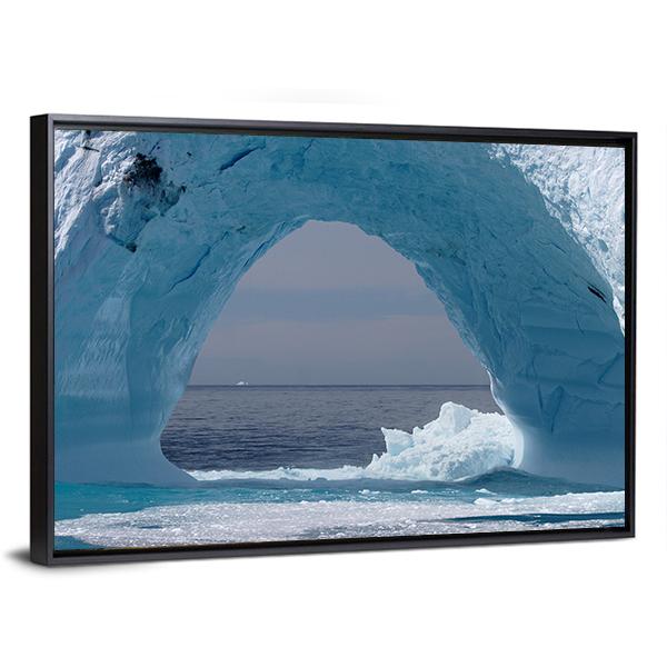 Iceberg Arch Atlantic Ocean Canvas Wall Art-5 Horizontal-Gallery Wrap-22" x 12"-Tiaracle