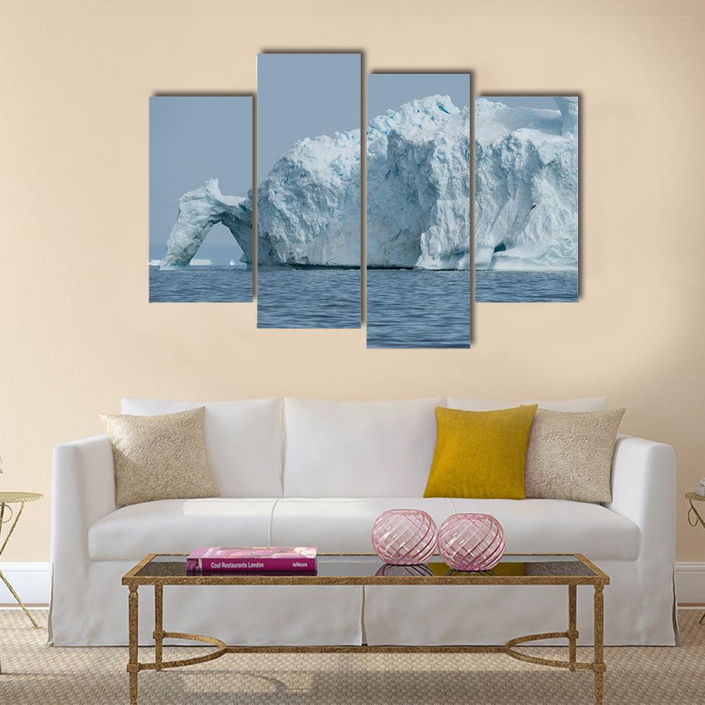 Iceberg Floating In Disko Bay Canvas Wall Art-4 Pop-Gallery Wrap-50" x 32"-Tiaracle