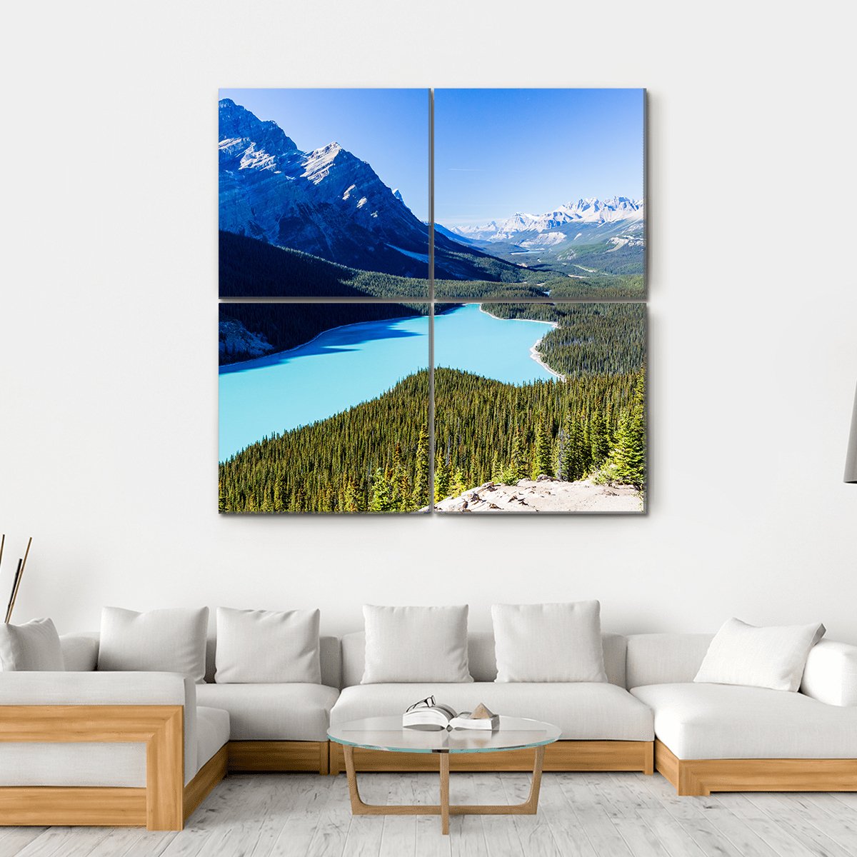 Icefields Parkway Canvas Wall Art-4 Square-Gallery Wrap-17" x 17"-Tiaracle