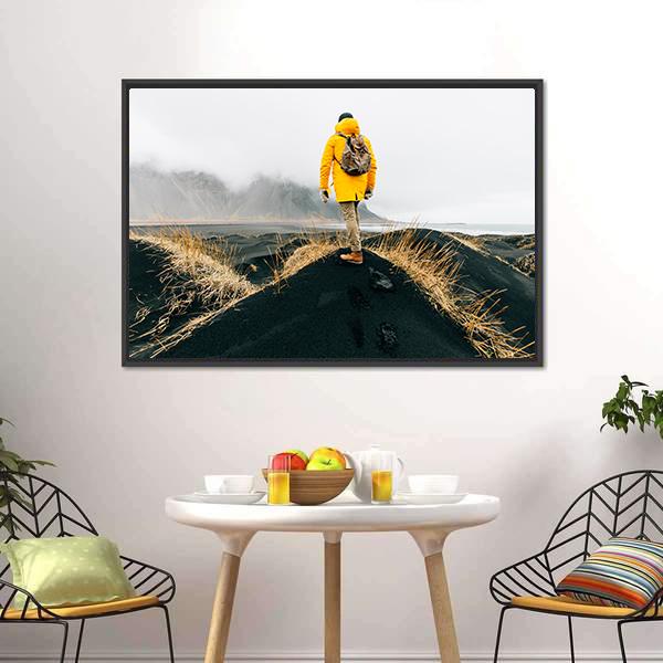 Icelandic Natural Wonders Canvas Wall Art-1 Piece-Floating Frame-24" x 16"-Tiaracle