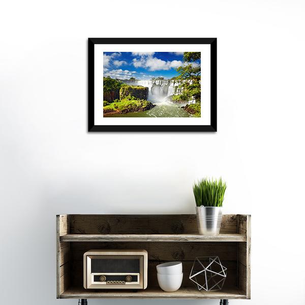 Iguassu Falls Canvas Wall Art-1 Piece-Framed Print-20" x 16"-Tiaracle