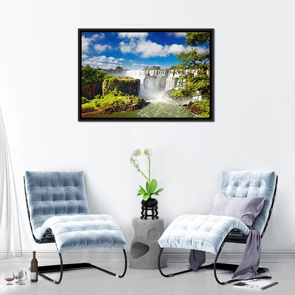 Iguassu Falls Canvas Wall Art-3 Horizontal-Gallery Wrap-25" x 16"-Tiaracle