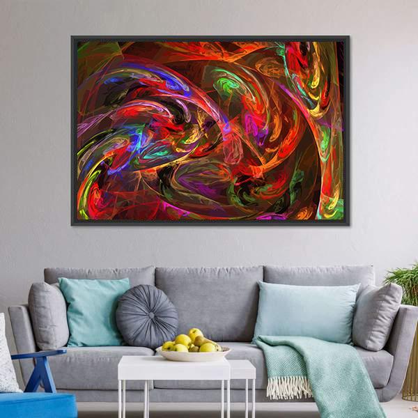 Illustration Of Digital Fractal Canvas Wall Art-3 Horizontal-Gallery Wrap-25" x 16"-Tiaracle