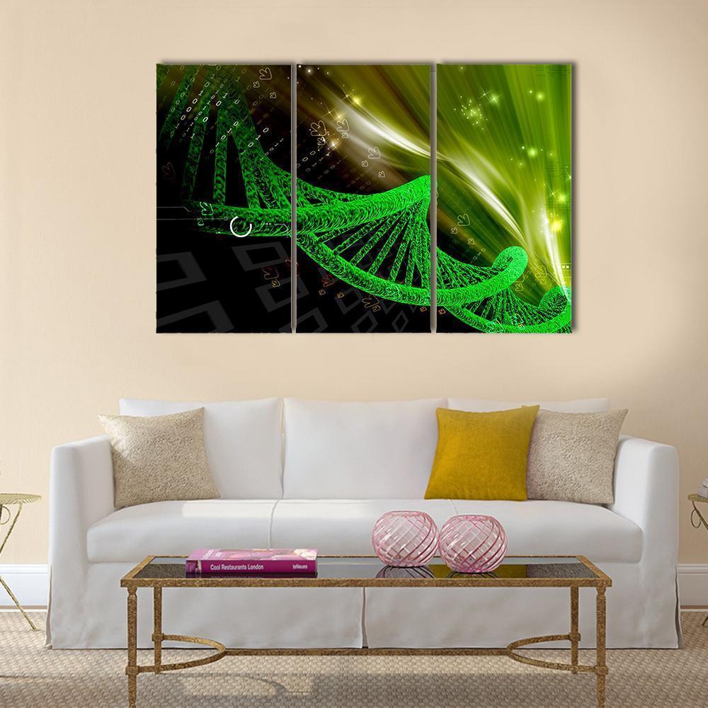 Illustration Of DNA Structure Canvas Wall Art-3 Horizontal-Gallery Wrap-37" x 24"-Tiaracle
