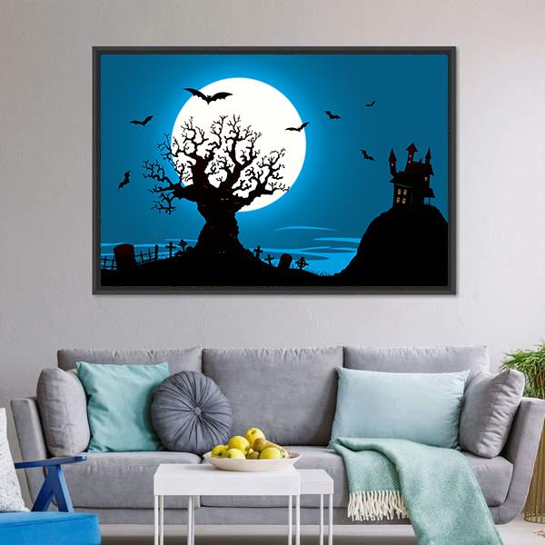 Illustration Of Halloween Canvas Wall Art-3 Horizontal-Gallery Wrap-25" x 16"-Tiaracle