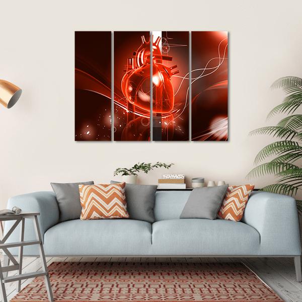 Illustration Of Heart Canvas Wall Art-4 Horizontal-Gallery Wrap-34" x 24"-Tiaracle