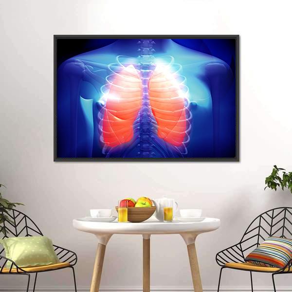 Illustration Of Human Lungs Canvas Wall Art-5 Horizontal-Gallery Wrap-22" x 12"-Tiaracle