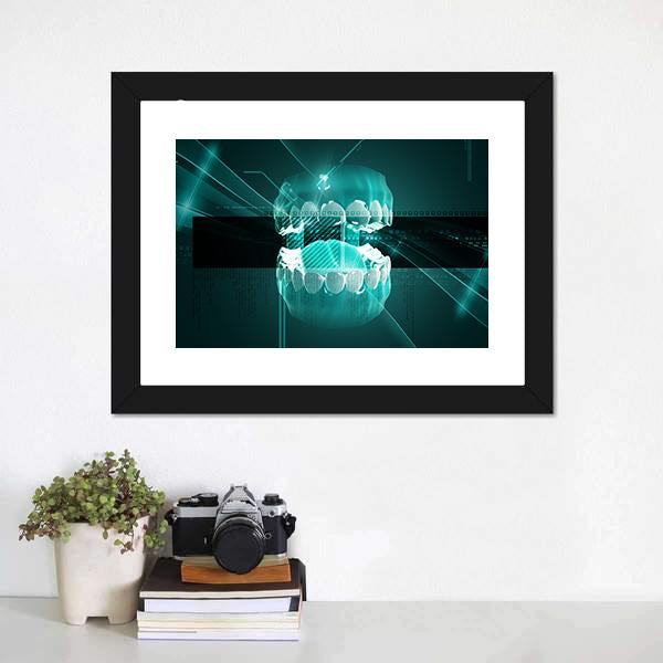 Illustration Of Mouth Canvas Wall Art-1 Piece-Framed Print-20" x 16"-Tiaracle