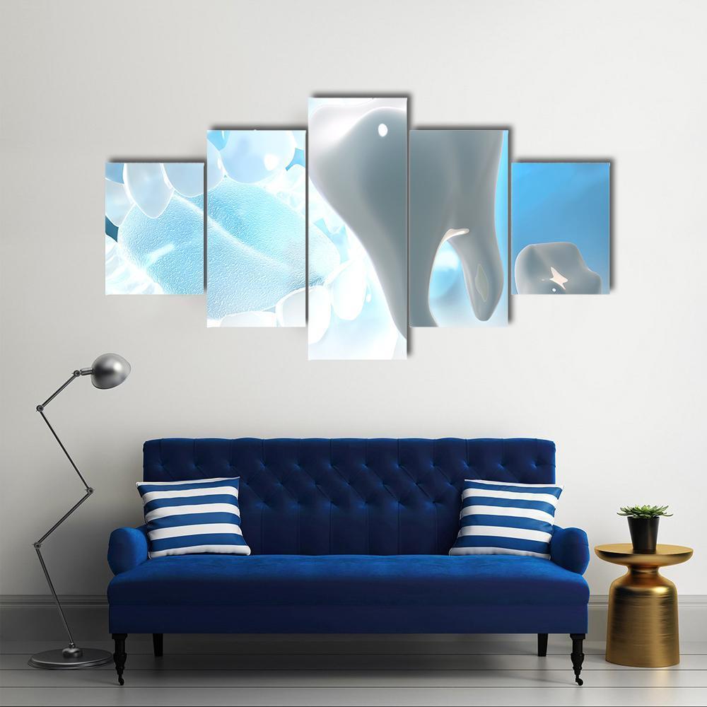 Illustration Of Teeth Canvas Wall Art-5 Star-Gallery Wrap-62" x 32"-Tiaracle