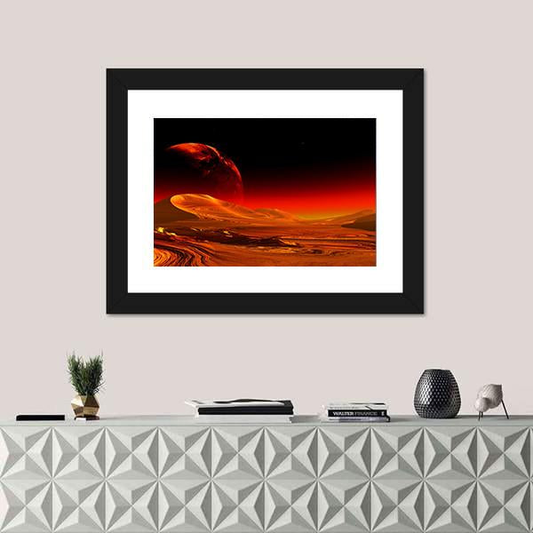Image Of Alien Planet Canvas Wall Art-1 Piece-Framed Print-20" x 16"-Tiaracle