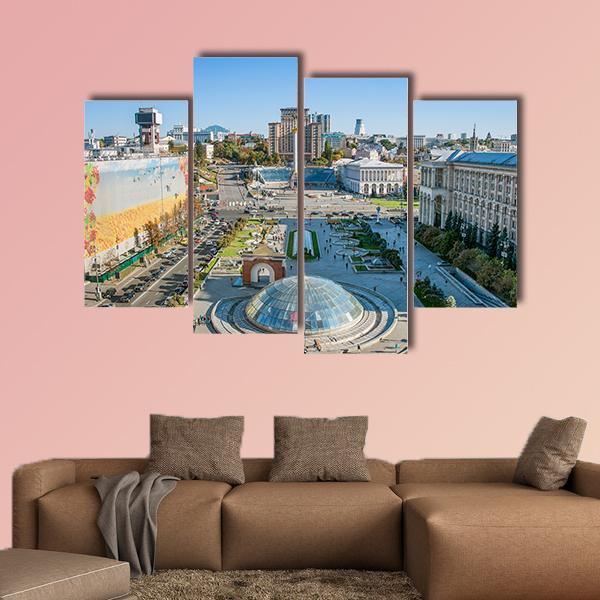 Independence Square Ukraine Canvas Wall Art-4 Pop-Gallery Wrap-50" x 32"-Tiaracle