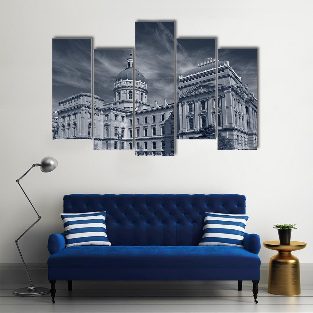 Indiana Capitol Building Canvas Wall Art-5 Pop-Gallery Wrap-47" x 32"-Tiaracle